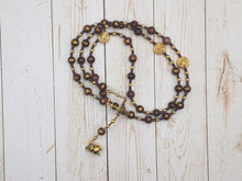 Gunnlod Prayer Bead Necklace in Purple Mashan Jade: Norse Giantess, Guardian of the Mead of Poetry