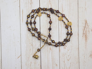 Gunnlod Prayer Bead Necklace in Purple Mashan Jade: Norse Giantess, Guardian of the Mead of Poetry