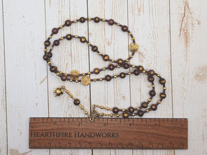 Gunnlod Prayer Bead Necklace in Purple Mashan Jade: Norse Giantess, Guardian of the Mead of Poetry