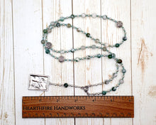 Prayer Bead Necklace for the Norns in Tree Agate: Norse Goddesses of Fate, Guardians of the World Tree