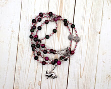 Ostara (Eostre) Prayer Bead Necklace in Pink and Green Mashan Jade: Anglo-Saxon/Germanic Goddess of Spring, Dawn, New Beginnings