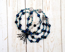 Ran Prayer Bead Necklace in Aqua Blue Tiger Eye with Net: Norse Goddess of the Sea