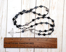 Skadhi Prayer Bead Necklace in Snowflake Obsidian: Norse Goddess of Winter and the Wilderness