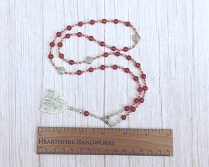 Syn Prayer Bead Necklace in Carnelian: Norse Guardian Goddess, Companion of Frigga