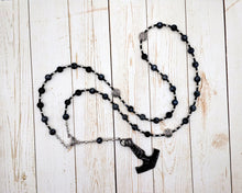 Thor Prayer Bead Necklace in Snowflake Obsidian: Norse God of Thunder, Protection, Fertility