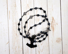Thor Prayer Bead Necklace in Snowflake Obsidian: Norse God of Thunder, Protection, Fertility