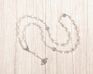 Vor Prayer Bead Necklace in Howlite: Norse Goddess Who Sees and Knows All, Companion of Frigga