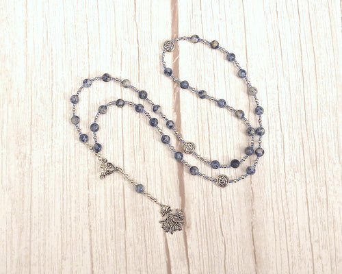 Baldr (Baldur, Balder) Prayer Bead Necklace in Blue Spot Agate: Norse God of Light, Hope, Rebirth (Copy)