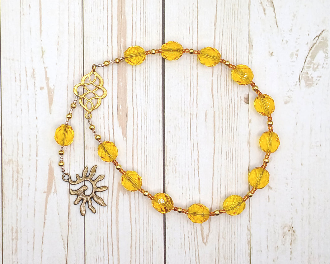 Apollo Pocket Prayer Beads with Sun: Greek God of Music and the Arts, Health and Healing