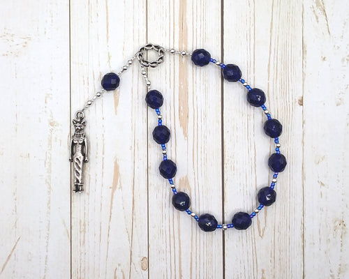Bast (Bastet) Pocket Prayer Beads with Bast Figure: Egyptian Goddess of Joy, Love, Music and Dance