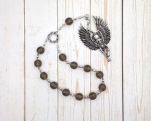 Bast (Bastet) Pocket Prayer Beads with Winged Cat: Egyptian Goddess of Joy, Love, Music and Dance (Copy)