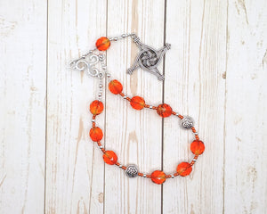 Brigid (Brighid, Brigit) Pocket Prayer Beads in Orange: Irish Celtic Goddess of Poetry, Crafts, Healing