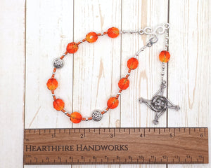 Brigid (Brighid, Brigit) Pocket Prayer Beads in Orange: Irish Celtic Goddess of Poetry, Crafts, Healing