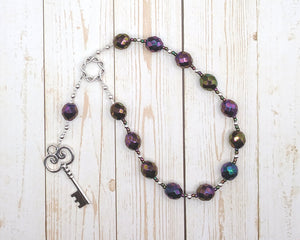 Hekate (Hecate) Pocket Prayer Beads in Purple: Greek Goddess of Magic and Witchcraft