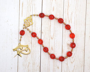 Horus the Elder (Heru-wer) Pocket Prayer Beads: Egyptian God of Battle, Protection, Prosperity