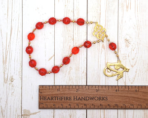 Horus the Elder (Heru-wer) Pocket Prayer Beads: Egyptian God of Battle, Protection, Prosperity