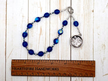 Pocket Prayer Beads in Blue with Pentacle