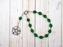 Pocket Prayer Beads in Green with Pentacle