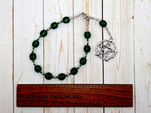 Pocket Prayer Beads in Green with Pentacle