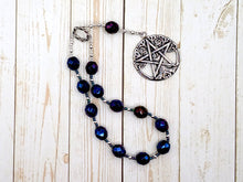 Pocket Prayer Beads in Purple with Pentacle