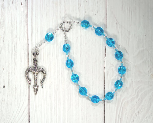 Poseidon Pocket Prayer Beads with Trident: Greek God of the Sea, Protector and Patron of Sailors