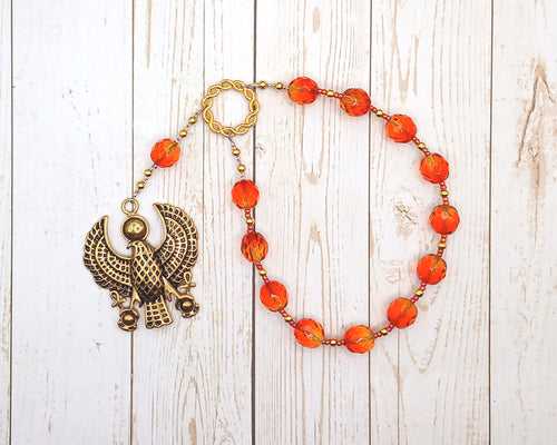 Ra (Re) Pocket Prayer Beads with Falcon: Egyptian God of the Sun