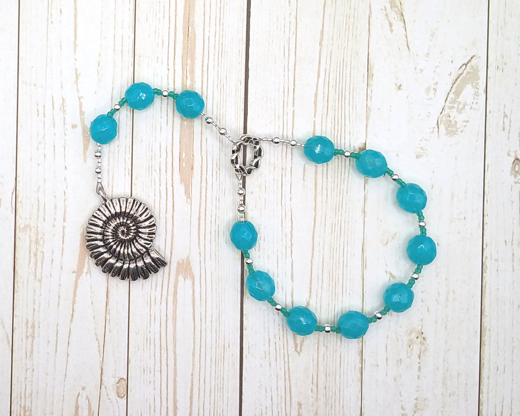Ran Pocket Prayer Beads with Nautilus Shell: Norse Goddess of the Sea