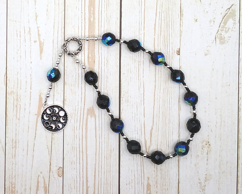 Selene Pocket Prayer Beads with Moon Phases: Greek Goddess of the Moon