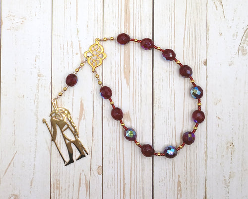 Set Pocket Prayer Beads with Set Figure: Egyptian God of Change, Chaos, Battle