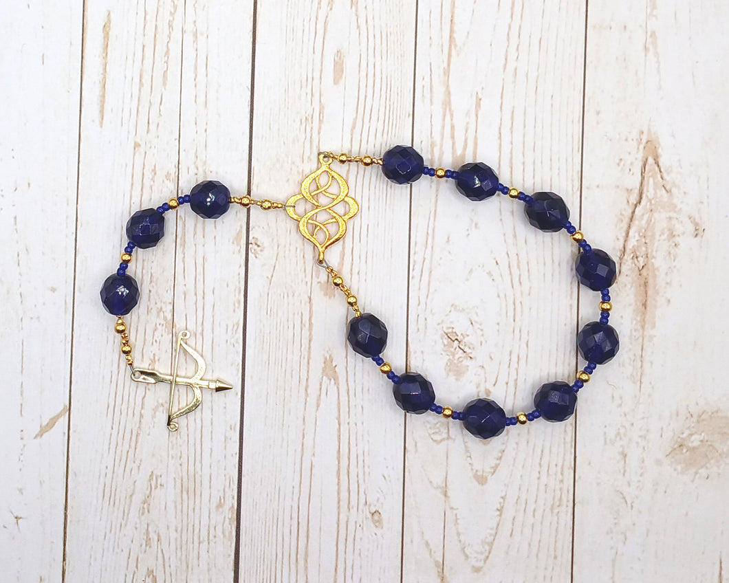 Skadhi (Skadi) Pocket Prayer Beads with Bow: Norse Goddess of Winter, the Wilderness, Mountains
