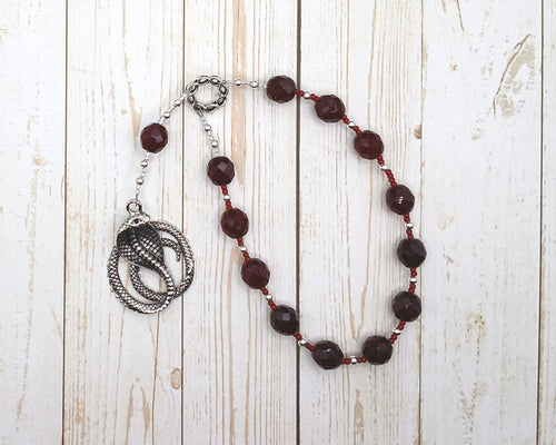Wadjet Pocket Prayer Beads with Cobra: Egyptian Cobra Goddess, Patron and Protector of Lower Egypt
