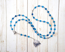 Cardea Prayer Bead Necklace in Blue Jade: Roman Goddess of the Door-Hinge, Protector of Household and Threshold