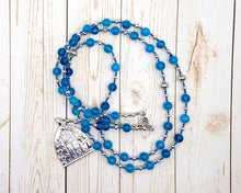 Cardea Prayer Bead Necklace in Blue Jade: Roman Goddess of the Door-Hinge, Protector of Household and Threshold