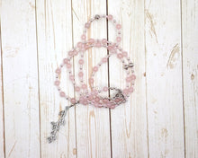 Clementia Prayer Bead Necklace in Rose Quartz: Roman Goddess of Mercy and Forgiveness