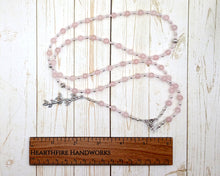 Clementia Prayer Bead Necklace in Rose Quartz: Roman Goddess of Mercy and Forgiveness
