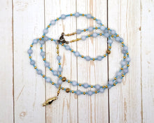 Concordia Prayer Bead Necklace in Aquamarine Roman Goddess of Concord and Agreement