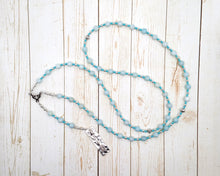 Diana Prayer Bead Necklace in Blue Jade: Roman Goddess of the Wilderness, Patron of Hunters, Protector of Animals