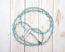 Diana Prayer Bead Necklace in Blue Jade: Roman Goddess of the Wilderness, Patron of Hunters, Protector of Animals