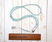 Diana Prayer Bead Necklace in Blue Jade: Roman Goddess of the Wilderness, Patron of Hunters, Protector of Animals