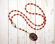 Mercury Prayer Bead Necklace in Red Jasper: Roman God of Beginnings, Endings, Gates and Doors