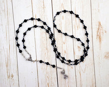 Saturn Prayer Bead Necklace in Blue Goldstone: Roman God of Agriculture, Abundance, Wealth, Time, Father of the Gods