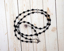 Saturn Prayer Bead Necklace in Blue Goldstone: Roman God of Agriculture, Abundance, Wealth, Time, Father of the Gods