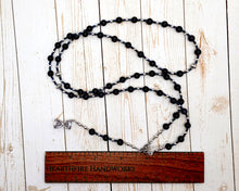 Saturn Prayer Bead Necklace in Blue Goldstone: Roman God of Agriculture, Abundance, Wealth, Time, Father of the Gods