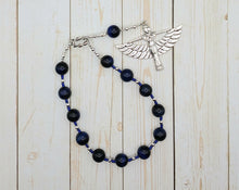 Isis (Aset) Pocket Prayer Beads in Blue Tiger Eye: Egyptian Goddess of Magic, Wisdom, Motherhood