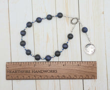Ouranos (Uranus) Pocket Prayer Beads in Blue Tiger Eye: Ancient Greek God of the Sky, Consort of Gaia, Father of Titans