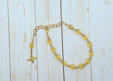 Artemis Prayer Bead Bracelet with Bee: Greek Goddess of the Wilderness, Wild Animals, Huntress, Protector of Young Women and Girls