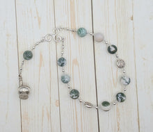 Airmed (Airmid) Pocket Prayer Beads in Tree Agate: Irish Celtic Goddess of Herbs and Healing