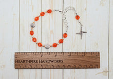 Brigid Prayer Bead Bracelet in Orange:  Irish Celtic Goddess of Poetry, Crafts,