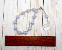 Athena Pocket Prayer Beads in Blue Lace Agate: Greek Goddess of Wisdom, Weaving, War