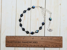 Artemis Prayer Bead Bracelet with Moon: Greek Goddess of the Wilderness, Wild Animals, Huntress, Protector of Young Women and Girls